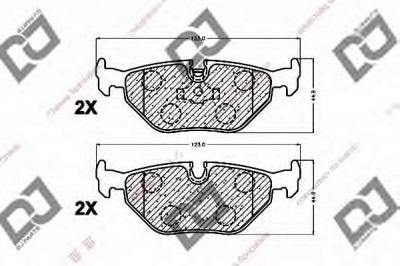 DJ PARTS bp1187 -  Комплект тормозных колодок, дисковый тормоз